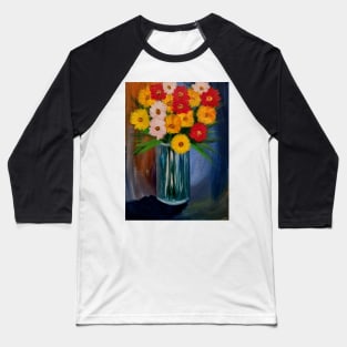 Some mixed flowers with metallic blue vase Baseball T-Shirt